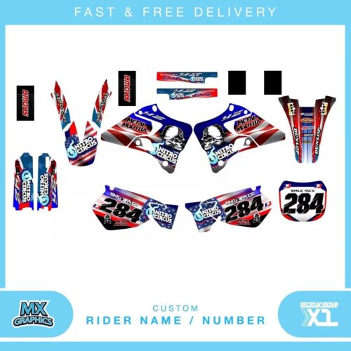 Fits Yamaha YZ250 1991 Nitro Custom Mx vinl graphic, decal, sticker kit.