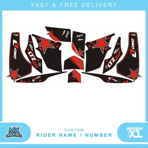 suzuki LTZ400 03-08 quad graphic stickers decals name & number mx laminate vinyl