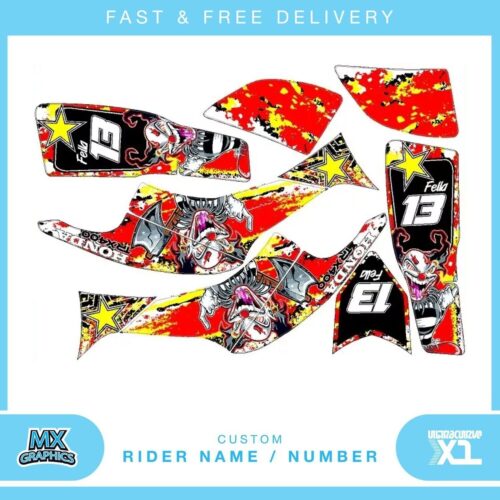 Fits Honda TRX400 quad graphic stickers decals name & number mx laminate vinyl