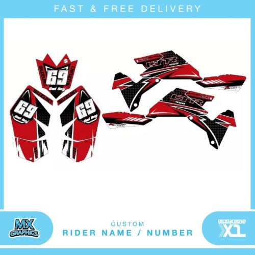 suzuki LTR450 quad graphics stickers decals name & number mx laminate vinyl