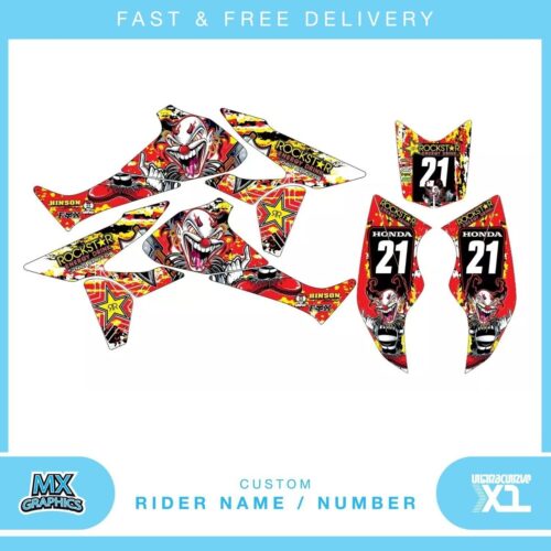 Fits Honda TRX450R quad graphic stickers decals name & number mx laminate vinyl