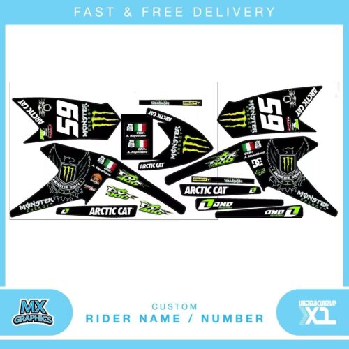 Artic Cat DVX400 quad graphic stickers decals name & number mx laminate vinyl