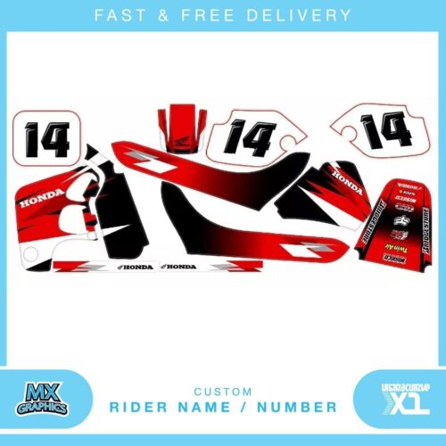 Fits Honda CR 80. Custom MX Vinyl graphics, Decal Sticker Kit