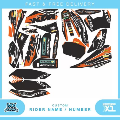 Fits KTM SXF-450 07-09 . Custom MX Vinyl graphics, Decal Sticker Kit