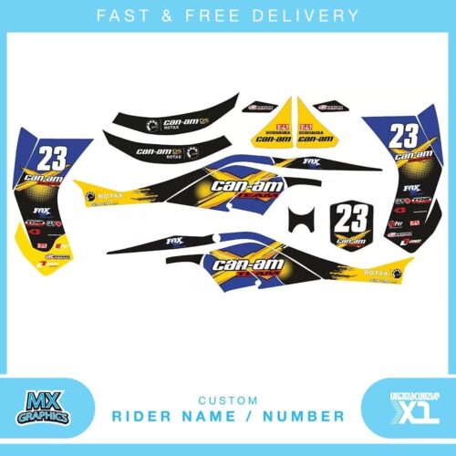 Canam DS 450 EFI quad graphic stickers decals name & number mx laminate vinyl