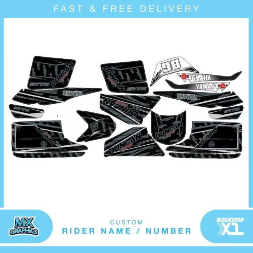 Fits Yamaha Blaster 200YFS 1988-2005 quad decals name & number mx laminate vinyl