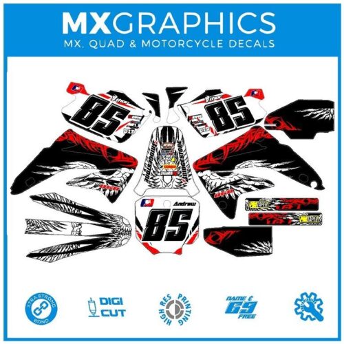 Fits CR 85. Custom MX graphics,decal,sticker kit