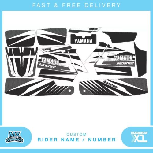 Fits Yamaha Banshee quad graphic stickers decals name & number mx laminate vinyl