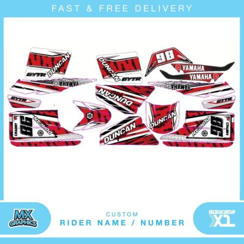 Fits Yamaha Blaster 200YFS 1988-2005 quad decals name & number mx laminate vinyl