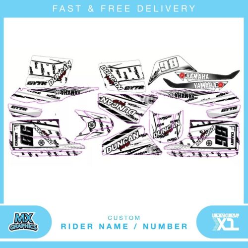 Fits Yamaha Blaster 200YFS 1988-2005 quad decals name & number mx laminate vinyl