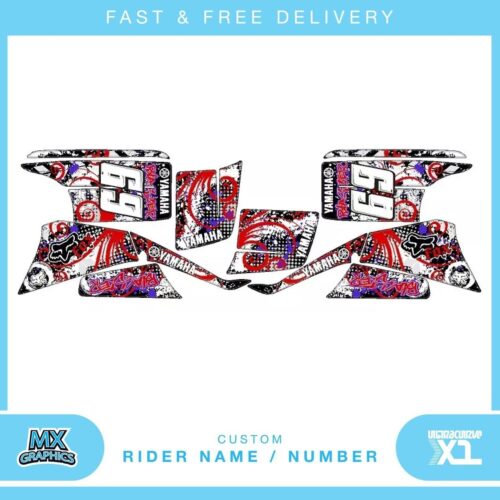 Fits Yamaha Blaster 200YFS 1988-2005 quad decals name & number mx laminate vinyl