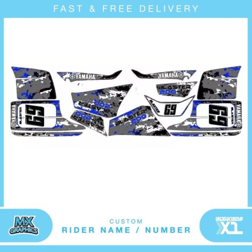 Fits Yamaha Blaster 200YFS 1988-2005 quad decals name & number mx laminate vinyl