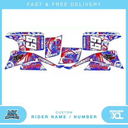 Fits Yamaha Blaster 200YFS 1988-2005 quad decals name & number mx laminate vinyl