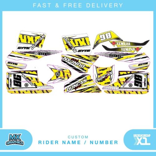 Fits Yamaha Blaster 200YFS 1988-2005 quad decals name & number mx laminate vinyl