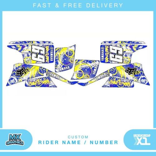 Fits Yamaha Blaster 200YFS 1988-2005 quad decals name & number mx laminate vinyl