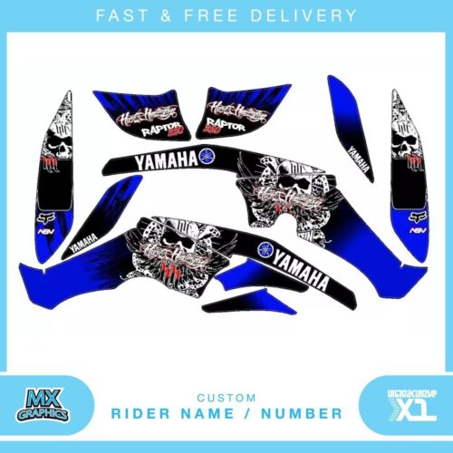 Fits Yamaha Raptor 350 quad decals name & number mx laminate vinyl