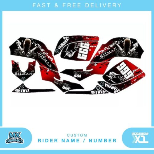 Fits Yamaha Raptor 660 quad decals name & number mx laminate vinyl