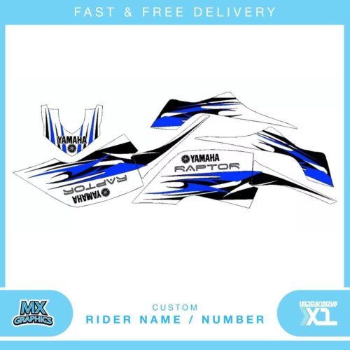 Fits Yamaha Raptor 660 quad decals name & number mx laminate vinyl