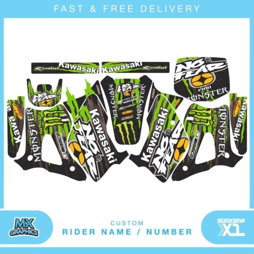 Fits Kawasaki KX 125-250 94-98. Custom MX Vinyl graphics, Decal Sticker Kit