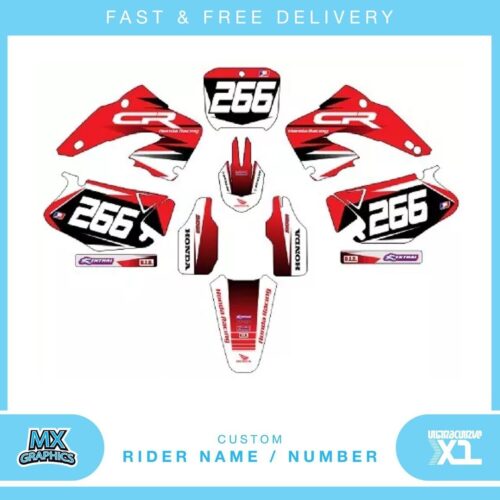 Fits Honda CR125 . Custom MX Vinyl graphics, Decal Sticker Kit