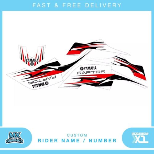 Fits Yamaha Raptor 660 quad decals name & number mx laminate vinyl