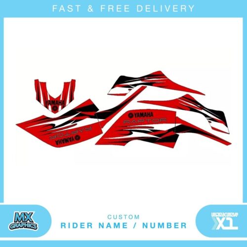 Fits Yamaha Raptor 660 quad decals name & number mx laminate vinyl