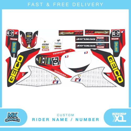 Fits Honda CRF230 2008-2012 . Custom MX Vinyl graphics, Decal Sticker Kit