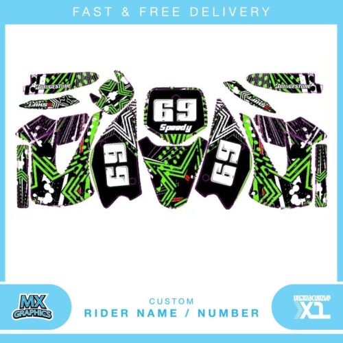 Fits Kawasaki KX 85. Custom MX Vinyl graphics, Decal Sticker Kit