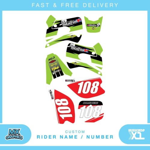 Fits Kawasaki KX 85. Custom MX Vinyl graphics, Decal Sticker Kit