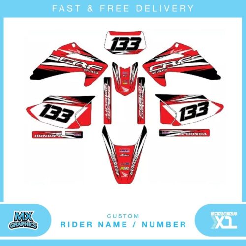 Fits Honda CRF230 2007 . Custom MX Vinyl graphics, Decal Sticker Kit