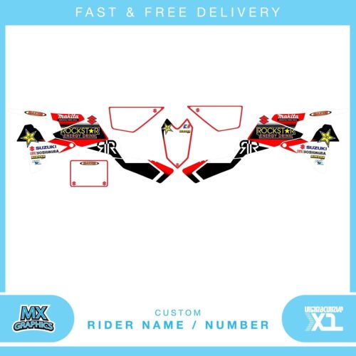 suzuki LTR450 quad graphics stickers decals name & number mx laminate vinyl