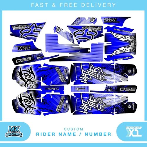 Fits Yamaha Banshee 350 quad graphic stickers decals name & number mx laminate