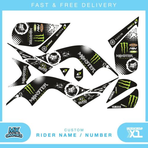 Fits Yamaha Raptor 700 13-15 quad decals name & number mx laminate vinyl