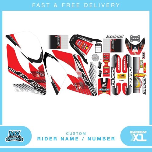 HONDA CRF 50 MOTOCROSS GRAPHICS MX GRAPHICS DECALS KIT ACE RED/BLK