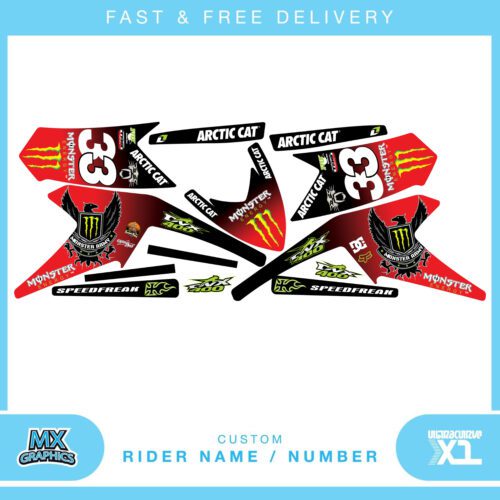 Artic Cat DVX400 quad graphic stickers decals name & number mx laminate vinyl