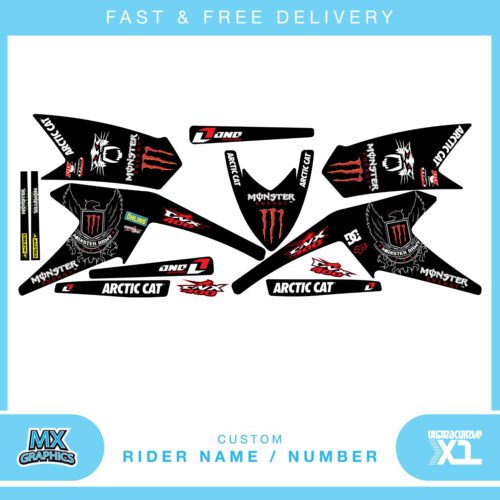 Artic Cat DVX400 quad graphic stickers decals name & number mx laminate vinyl