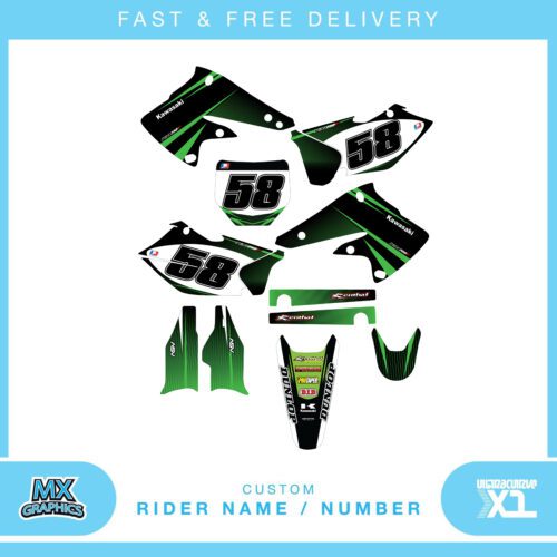 Kawasaki KXF250 2004 - 2005 Motocross Graphics Kit Decals Stickers