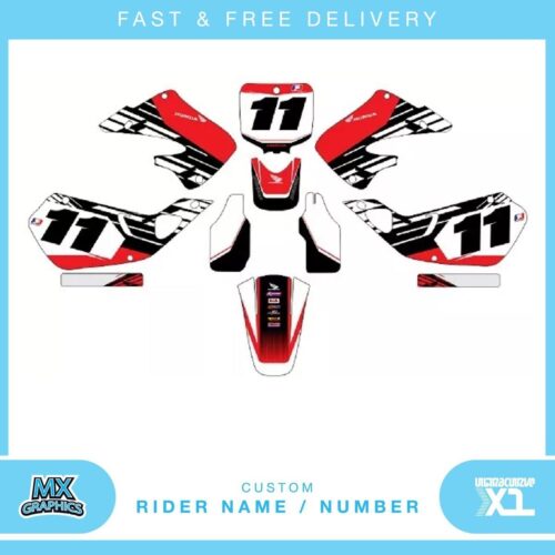 Fits Honda CRF250 1997-1999. Custom MX Vinyl graphics, Decal Sticker Kit