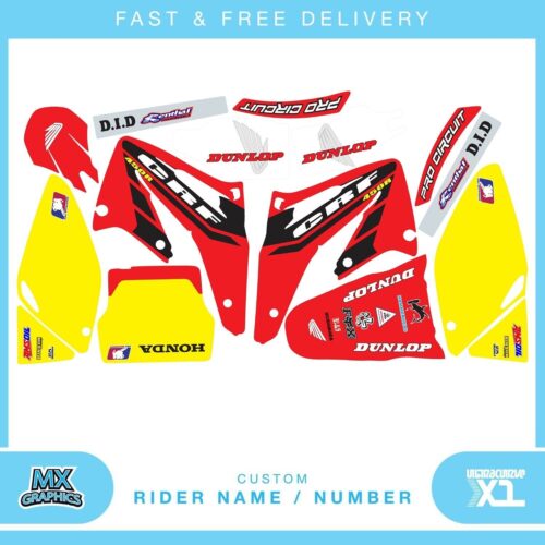 Fits Honda CRF 450 02 - 04 . Custom MX Vinyl graphics, Decal Sticker Kit