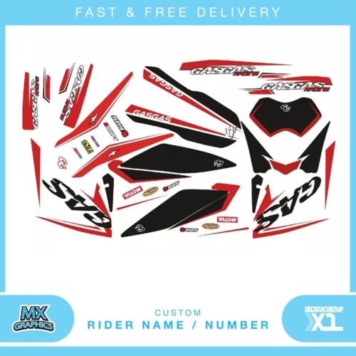 Fits GAS GAS 2010-2012. Custom MX Vinyl graphics, Decal Sticker Kit