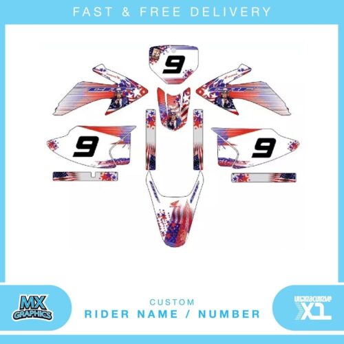 Fits Honda CRF230 USA. Custom MX Vinyl graphics, Decal Sticker Kit America