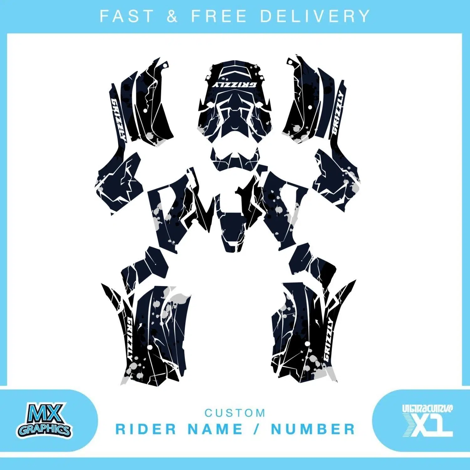 Yamaha Grizzly 700 2016-2024 Quad Graphics Kit