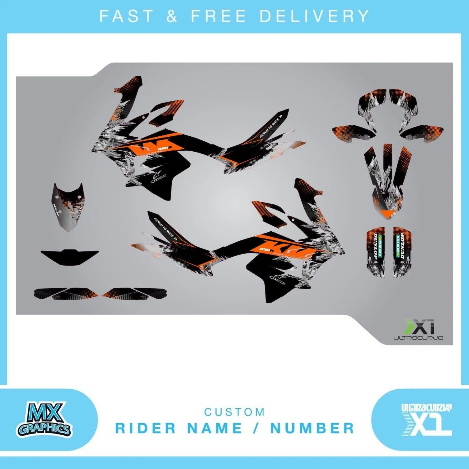 KTM 890 Adventure R 2019-2022 Graphics Kit