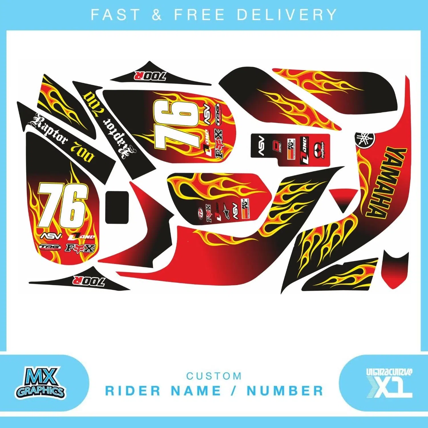 Yamaha Raptor 700 2013-2015 Quad Graphics Kit