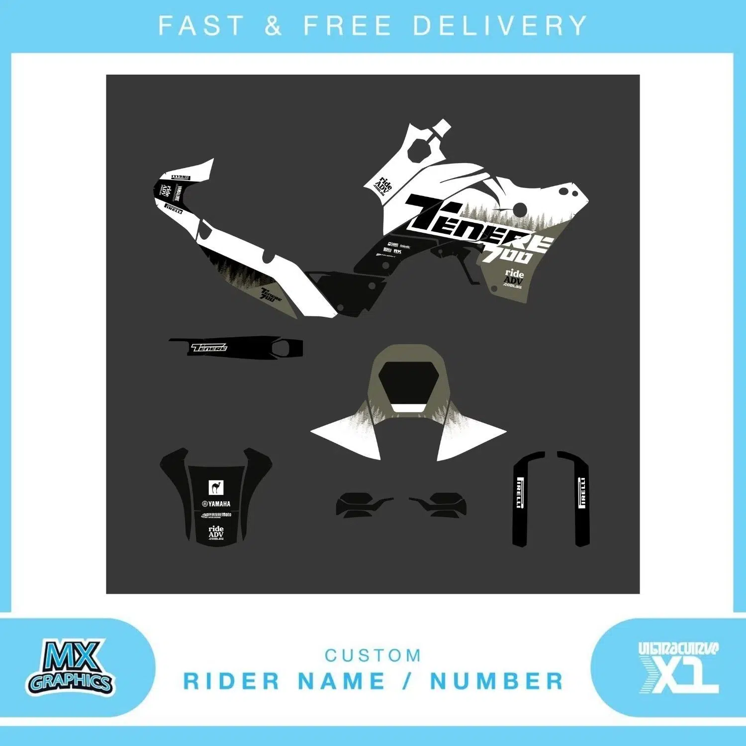 Yamaha Tenere 700 T7 2025 Graphics Kit
