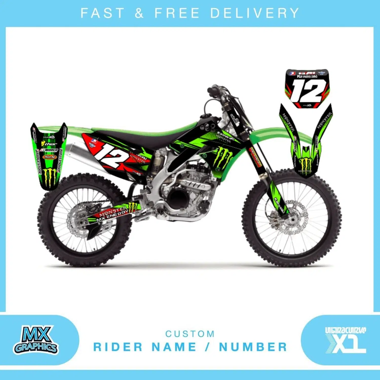 Kawasaki KX250 2007 Graphics Kit
