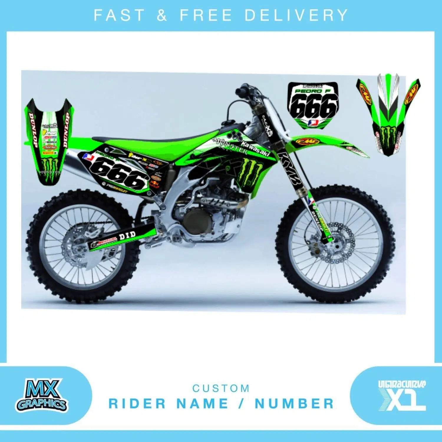 Kawasaki KX450 2008 Graphics Kit