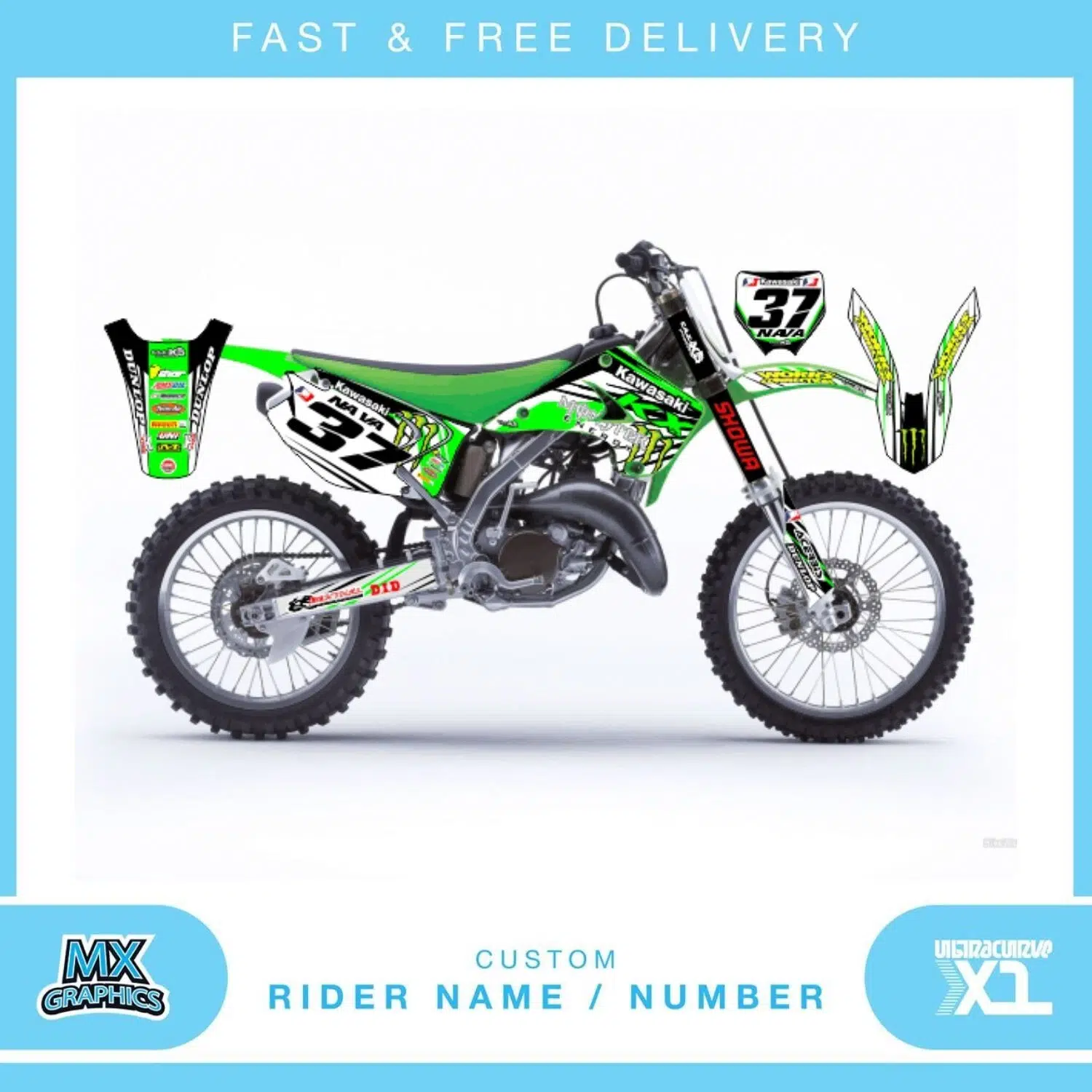 Kawasaki KX125 2004 Graphics Kit