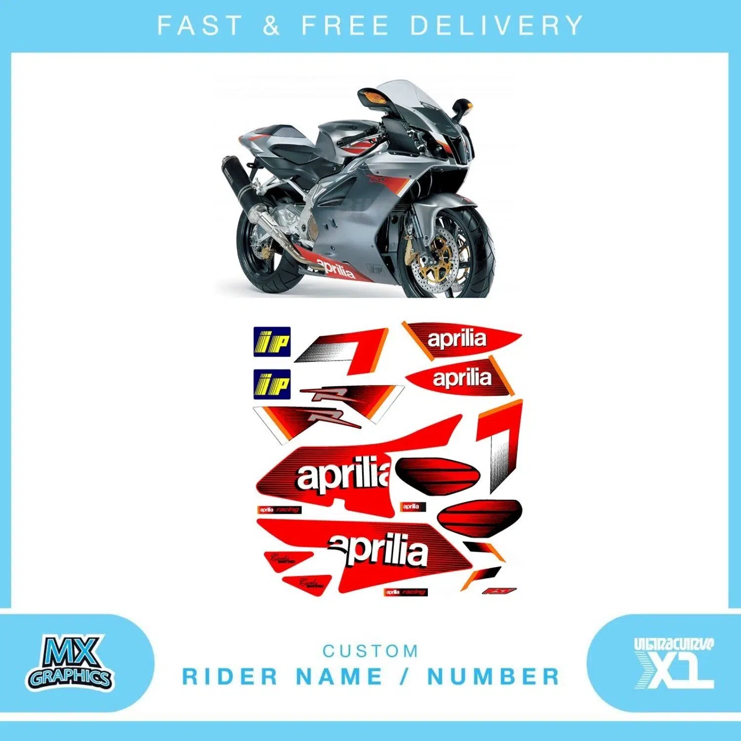 Aprilia Mille 1000R 2004 Graphics Kit