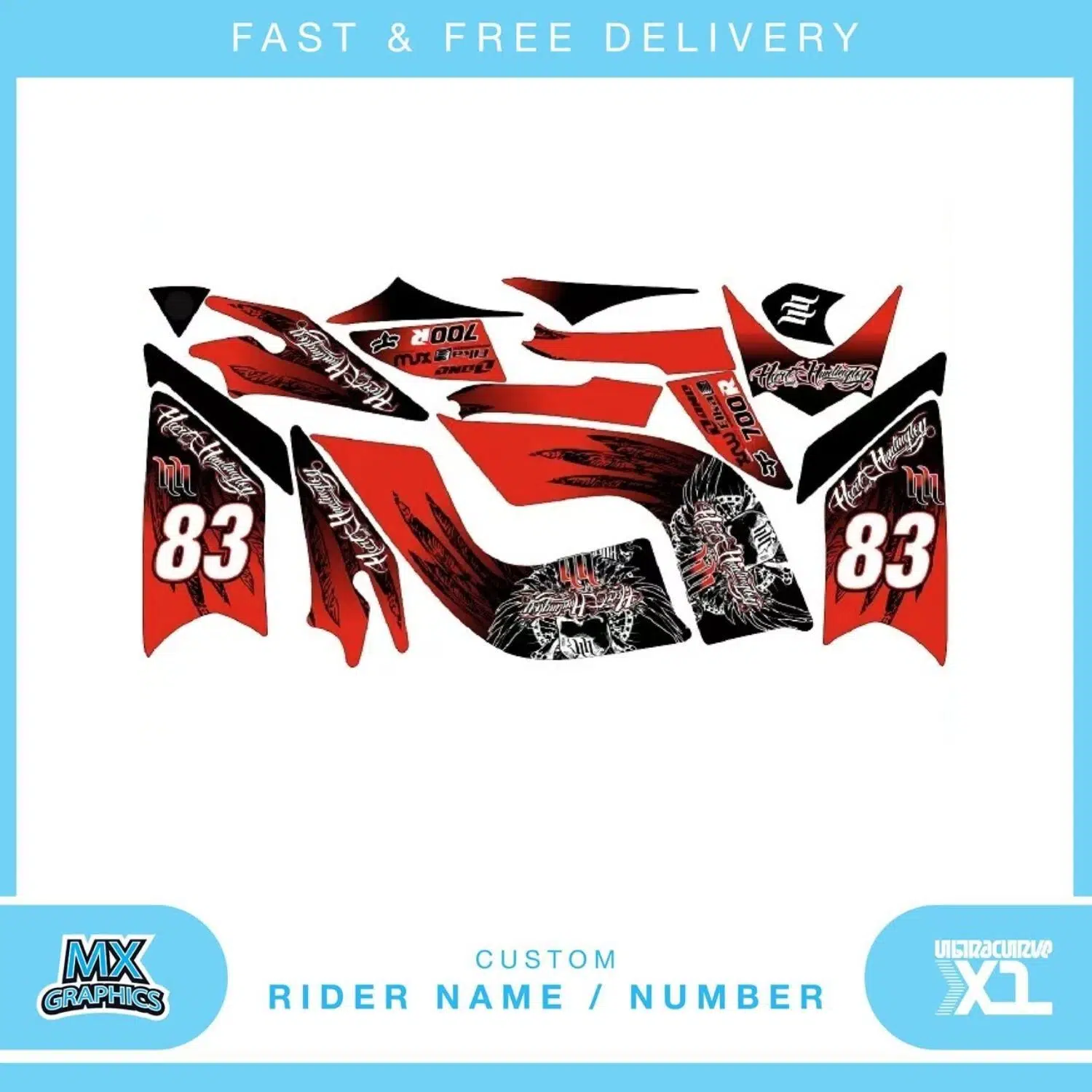 Yamaha Raptor 700 2006-2009 Quad Graphics Kit